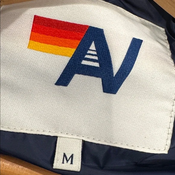 Aviator nation 5 stripe puffer jacket Navy - Picture 7 of 7